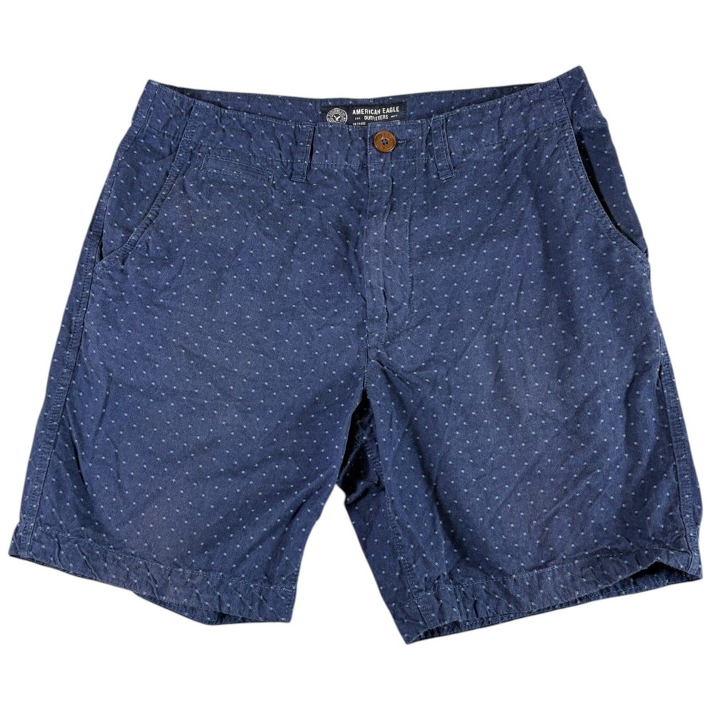 American Eagle Shorts Mens 33 Blue Good Polka Dot Chino Lightweight Premium